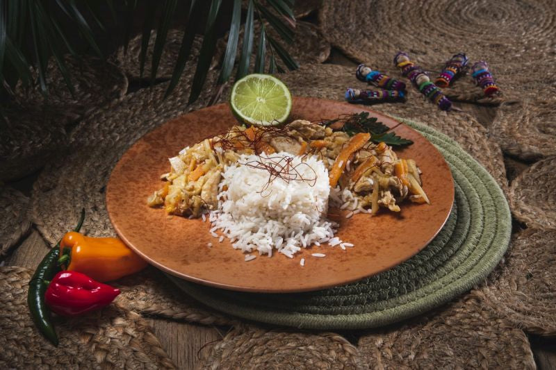 Olluquito mit Hähnchen