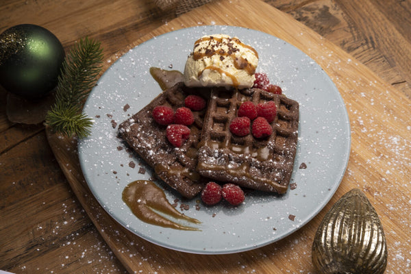 Theresa’s Schokoladen-Waffeln mit Vanilleeis