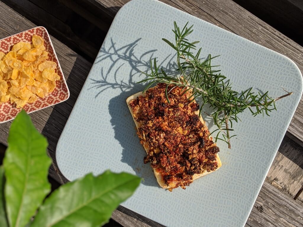 Fetakäse im Cornflakesmantel