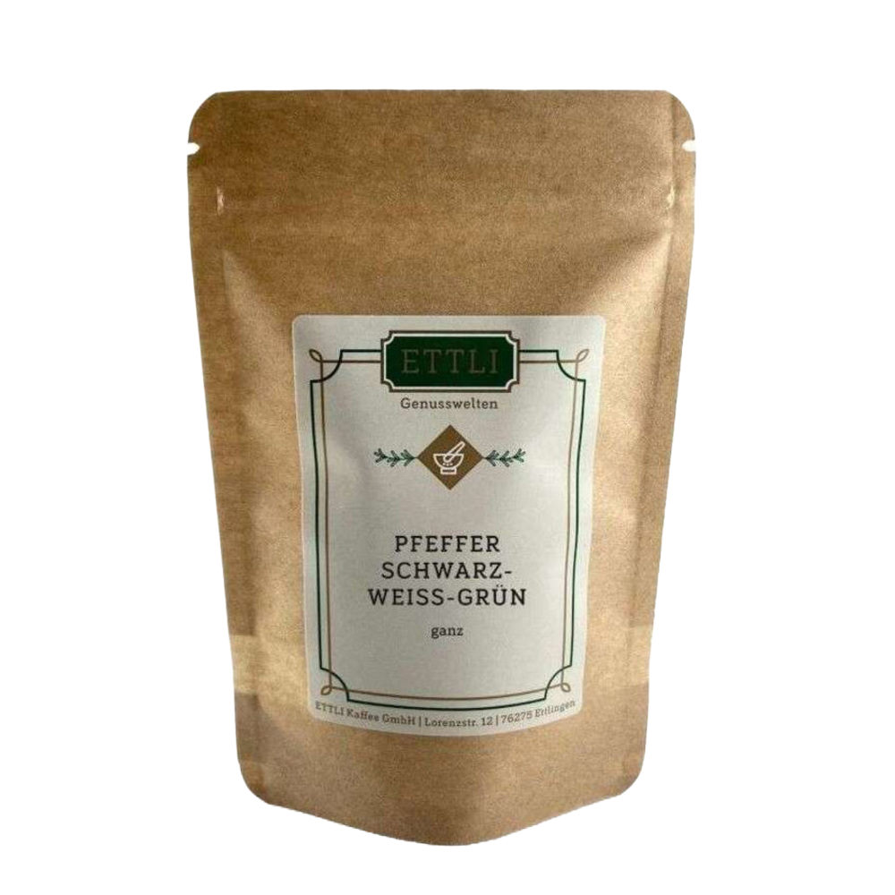 Pfeffer schwarz, weiß, grün ganz 60 g