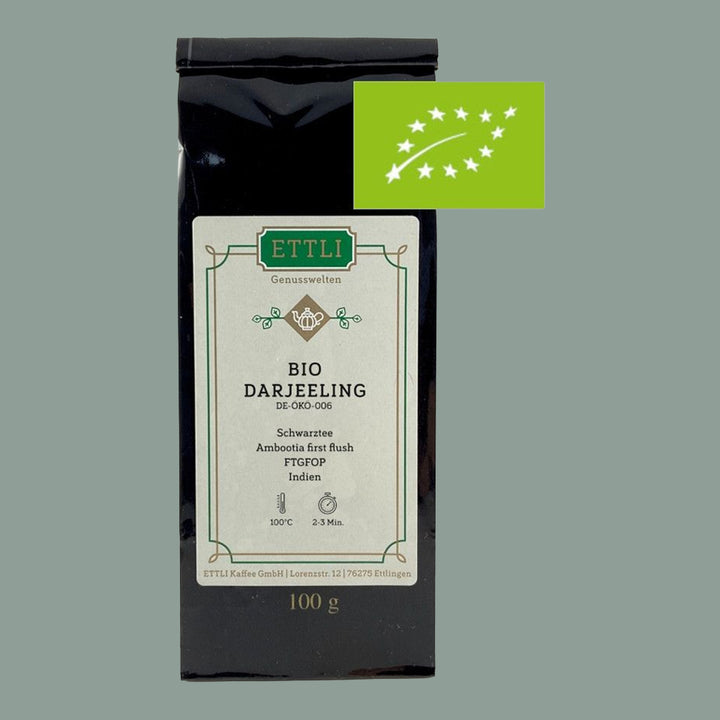 Verpackung Schwarztee Bio Darjeeling