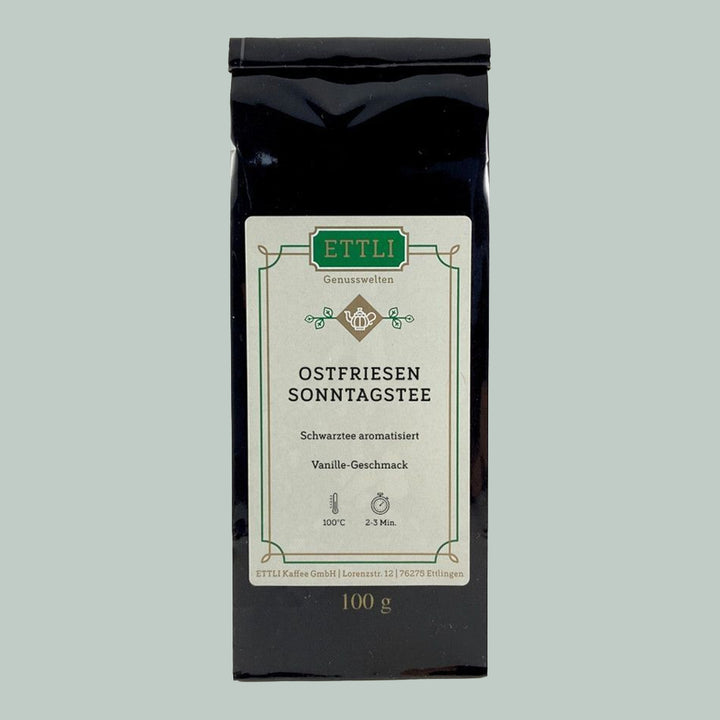 Schwarztee aromatisiert Ostfriesen Sonntagstee Vanille 100 g