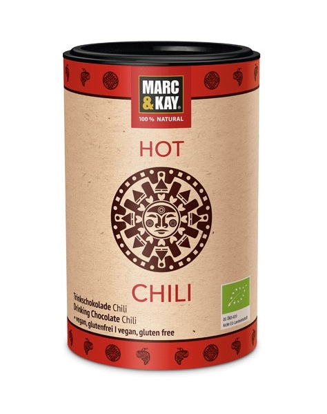 Bio Trinkschokolade "Hot Chili" 250g DoseChili - Geschmack -DE-ÖKO-006--Abverkauf-