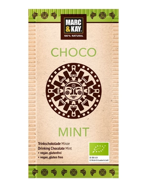 Bio Trinkschokolade "Choco Mint" 25g Tüte Minz - Geschmack -DE-ÖKO-039-