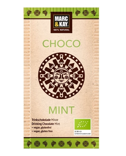 Bio Trinkschokolade &quot;Choco Mint&quot; 25g Tüte Minz - Geschmack -DE-ÖKO-039-