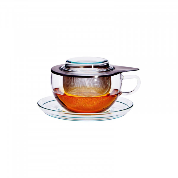 Teeglas "Tea Time" mit Edelstahlsieb 4-teilig 0,4l
